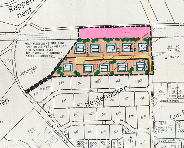 Abbildung des Bebauungsgebietes 020 - Heidenäcker Erweiterung